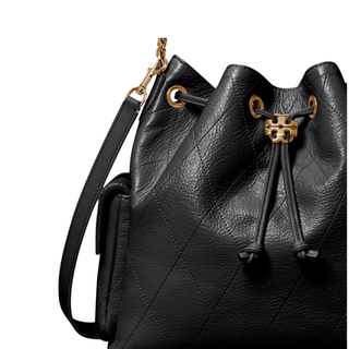 Tory Burch - Charlie Quilted Drawstring Shoulder Bag in Black