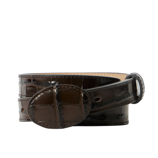 June Croco Leather Belt in Black