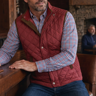 Madison Creek Outfitters - Greenville Quilted Vest in Garnet (Burgundy)