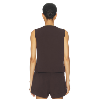 Women's Josie Button-Through Tank in Coffee Bean