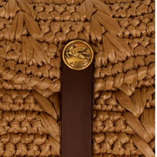 Etro - Medium Pony bag in CROCHETED RAFFIA