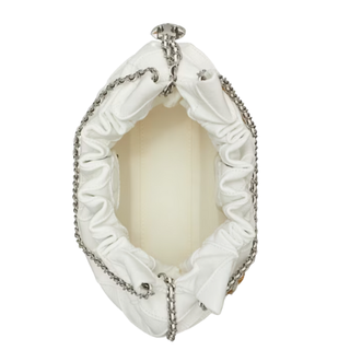 Tory Burch - Fleming Distressed Mini Hobo Bag in Blanc