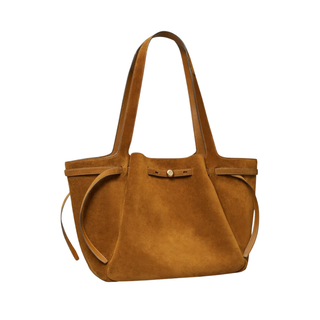 Tory Burch - Large Romy Suede Tote in Caramel