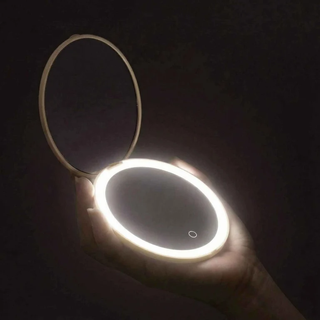 Mini Taylor LED Compact Mirror in Desert Sands