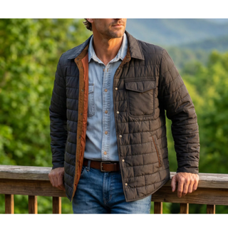 Madison Creek Outfitters - Men's Quilted Shirt Jacket in Black
