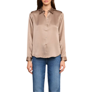 L'Agence - Tyler Silk Blouse in Light Cardamom
