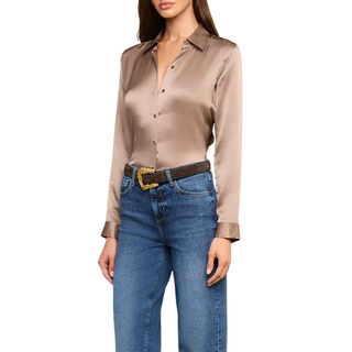 L'Agence - Tyler Silk Blouse in Light Cardamom