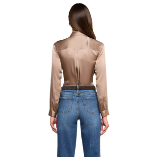 L'Agence - Tyler Silk Blouse in Light Cardamom