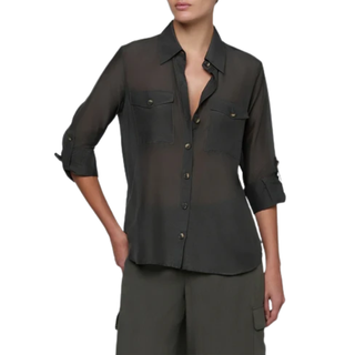 L'Agence -  Pearson Military Blouse in Ash Olive