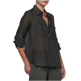 L'Agence -  Pearson Military Blouse in Ash Olive