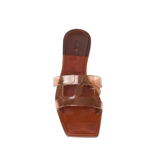 Jonathan Simkhai - Monogram Jelly Flat Slide in Saddle