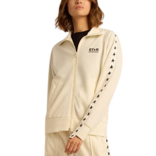 Golden Goose - Star Women's Zip Sweatshirt Papyrus/Black