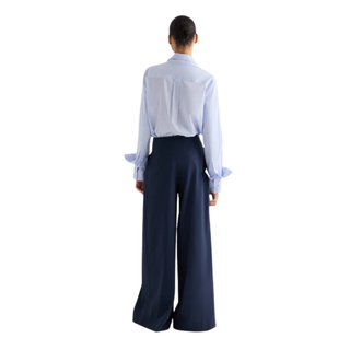 TWP - Double Layer Boyfriend Shirt in White/Blue
