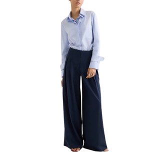 TWP - Double Layer Boyfriend Shirt in White/Blue