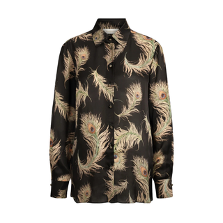 Zimmermann - Valiant Satin Shirt Black Feather