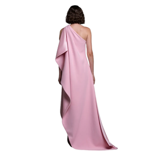 Deconstructed ruffle dress in crêpe and satin radzimir