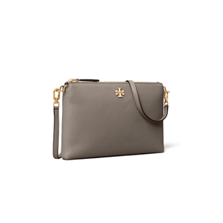 Tory Burch - Mercer Pebbled Zip Crossbody Grayheron