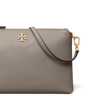 Tory Burch - Mercer Pebbled Zip Crossbody Grayheron