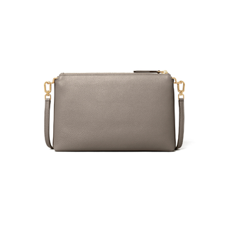 Tory Burch - Mercer Pebbled Zip Crossbody Grayheron