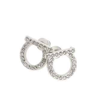 Salvatore Ferragamo - Gancini crystals earrings silver (L)