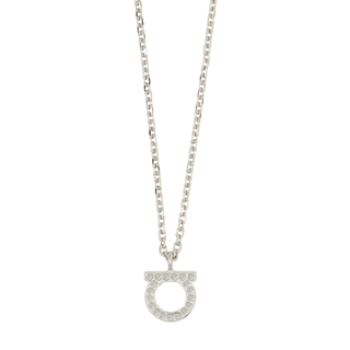 Salvatore Ferragamo - Gancini crystals necklace silver (S)