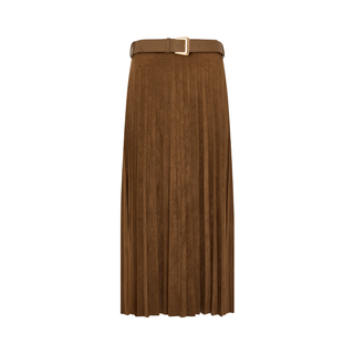 Milly - Nayla Pleated Midi Skirt in Brown