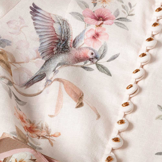 Zimmermann - Rebellion Button Midi Dress in Cream Aviary