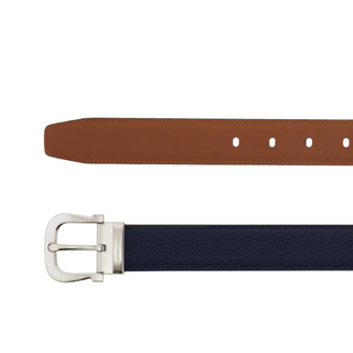 Salvatore Ferragamo - Men's reversible and adjustable Gancini belt in Navy/Brown