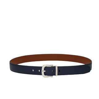 Salvatore Ferragamo - Men's reversible and adjustable Gancini belt in Navy/Brown
