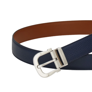 Salvatore Ferragamo - Men's reversible and adjustable Gancini belt in Navy/Brown