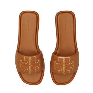 Tory Burch - Double T Sport Slide Bourbonmiele/Gold