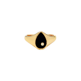 Yvonne Leon Baby Chevalière Poire Onyx Or Jaune Onyx – Joe Brand