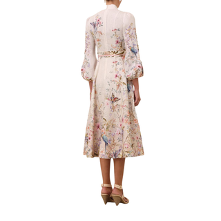 Zimmermann - Rebellion Button Midi Dress in Cream Aviary