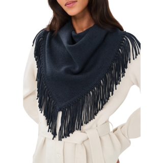 TWP - Fringe Triangle Scarf blue Nights