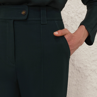 Zimmermann - Valiant Wool Flare Pant in Bottle Green