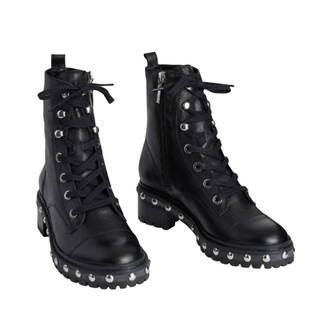Schutz - Andrea Studded Leather Combat Boots