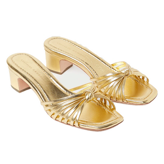 Loeffler Randall -Hazel Gold Leather Knot Mule