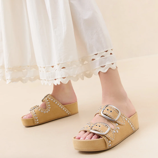 Loeffler Randall - Jack Saffron Suede Studded Sandal – Joe Loeffler Randall - Jack Saffron Suede Studded Sandal – Joe