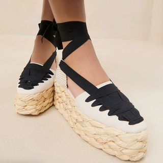 Loeffler Randall - Mason Natural/Black Platform Espadrille