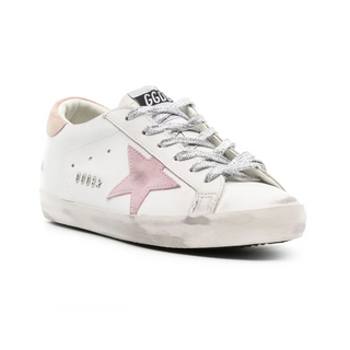 スニーカー Golden Sneaker Super Star Bianco E Rosa Golden Goose - SUPER STAR LEATHER SNEAKER - OPTICWHT