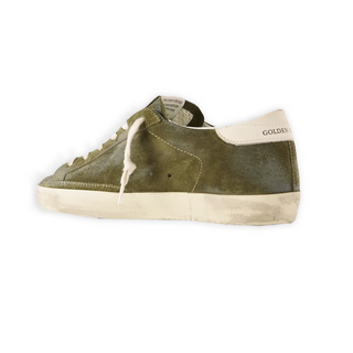 Golden Goose - Super-Star Leather-Trimmed Glittered Distressed Suede Sneakers