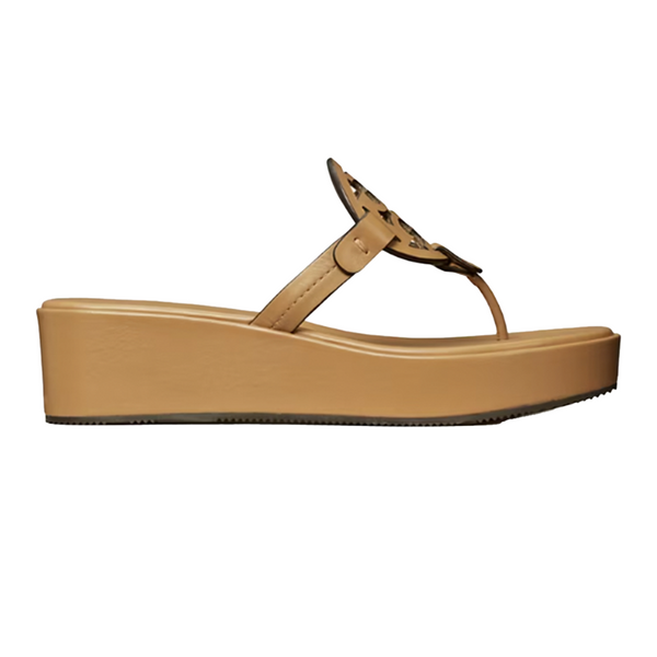Tory Burch Miller Wedge Sandal Ginger Shortbread