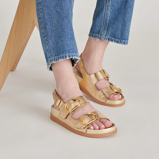 Dolce Vita -Starla Sandals Gold Distressed Leather