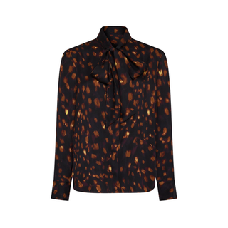 Milly - Printed Tie Neck Silk Blouse