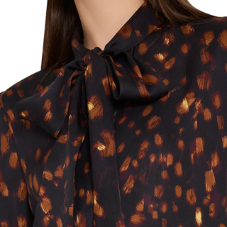 Milly - Printed Tie Neck Silk Blouse