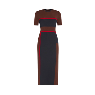 Milly - Shohona Colorblock Knit Dress in Brown/Black