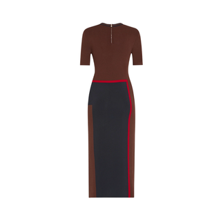 Milly - Shohona Colorblock Knit Dress in Brown/Black