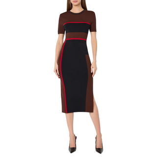 Milly - Shohona Colorblock Knit Dress in Brown/Black