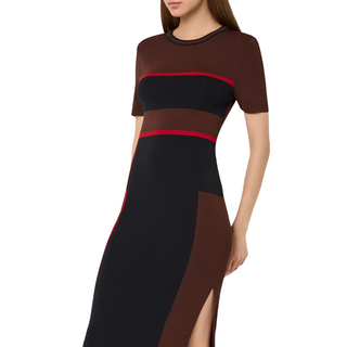 Milly - Shohona Colorblock Knit Dress in Brown/Black