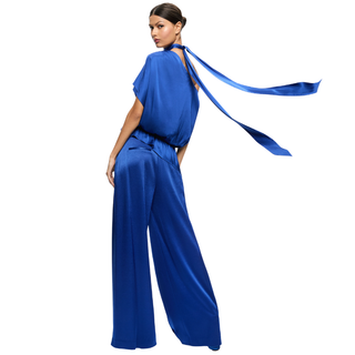 Alice + Olivia - Mitsuko Draped One Shoulder Asymm Blouse W scarf Royal